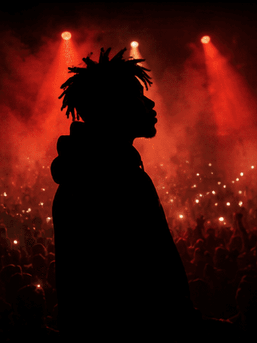 Mortuary Luciano adult male artist silhouette at a live concert